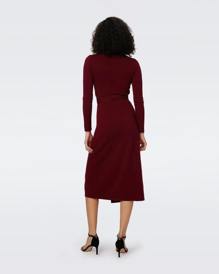 DVF Dresses Women Astrid WoolCashmere Wrap Dress Mulberry Mist
