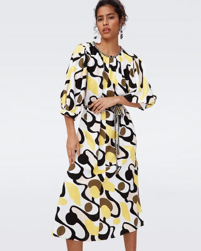 DVF Dresses Women Bambi Dress Mirage Yellow