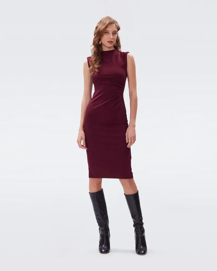 DVF Dresses Women Darrius Dress Wine Pink