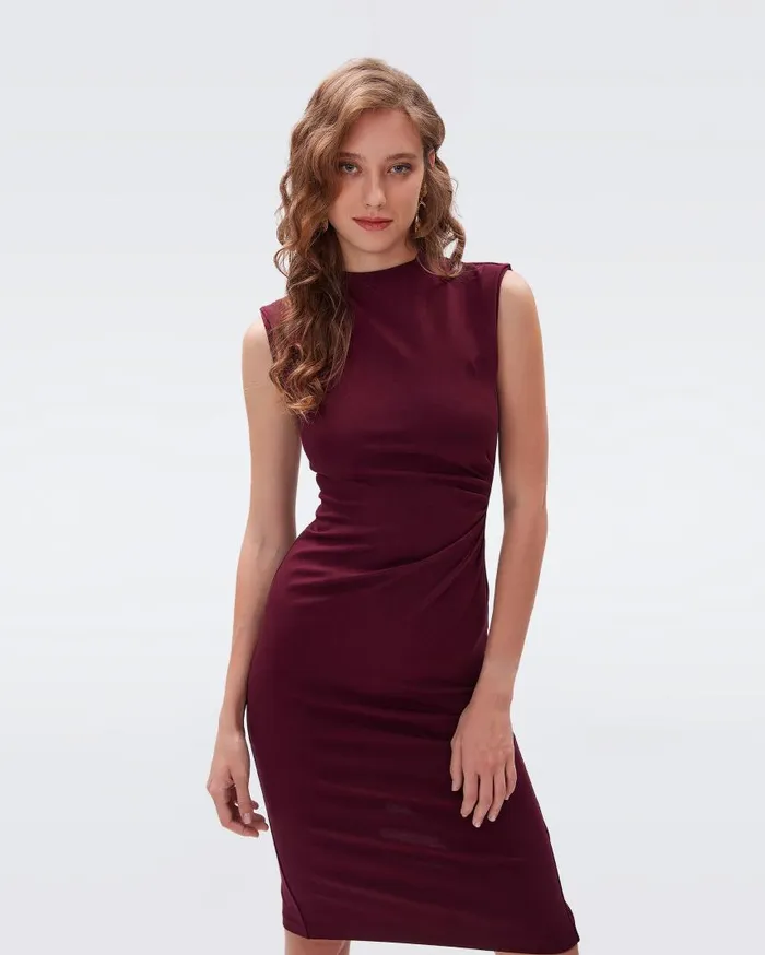 DVF Dresses Women Darrius Dress Wine Pink DVF Dresses Women Darrius Dress Wine Pink