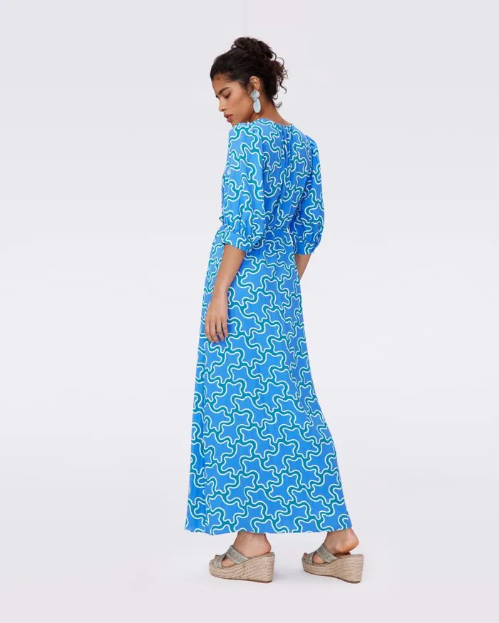 DVF Dresses Women Drogo Dress Cloud Patch Blue
