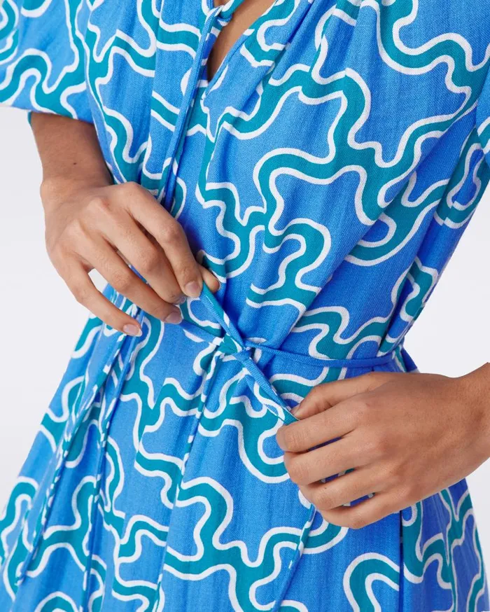 DVF Dresses Women Drogo Dress Cloud Patch Blue
