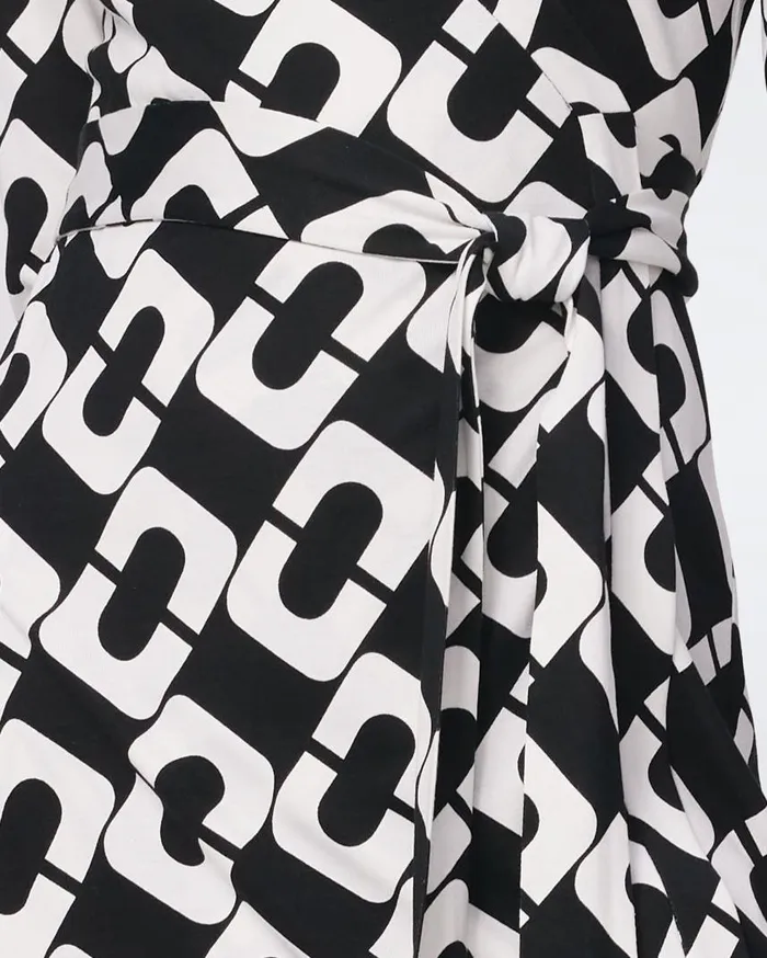 DVF Dresses Women Jeanne Silk Jersey Wrap Dress Chain Link Giant DVF Dresses Women Jeanne Silk Jersey Wrap Dress Chain Link Giant