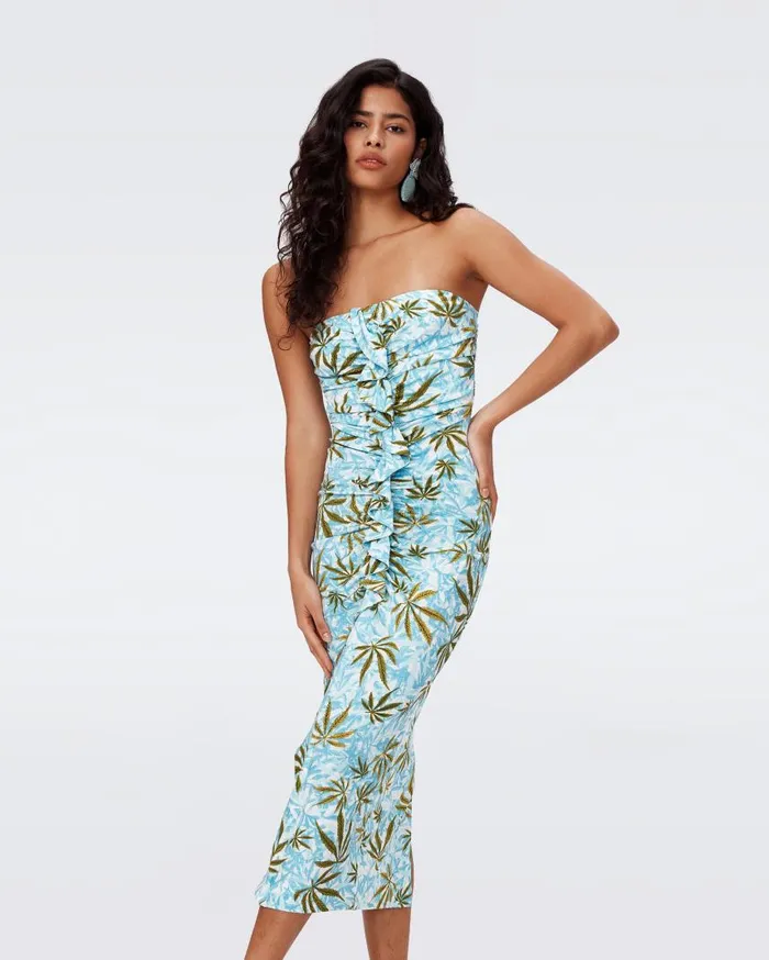 DVF Dresses Women Livvy Dress Cannabis Blue