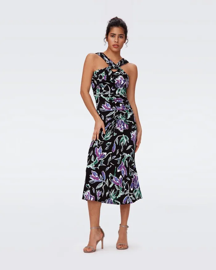 DVF Dresses Women Neely Dress Huge Tulip Fields Violet