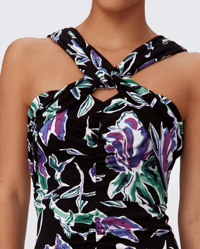 DVF Dresses Women Neely Dress Huge Tulip Fields Violet