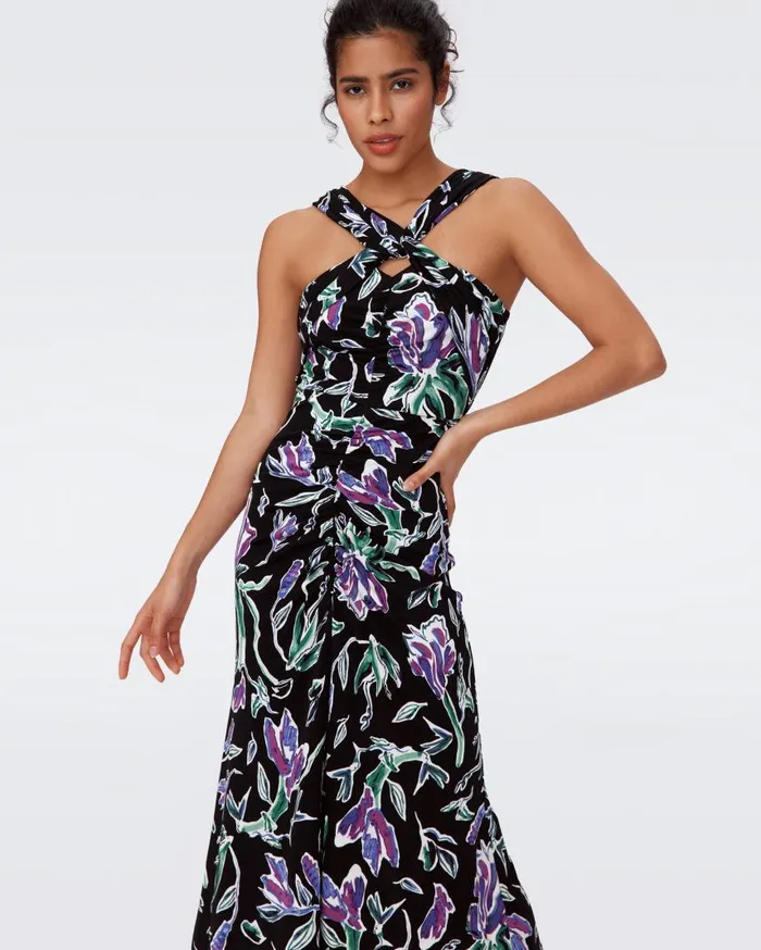 DVF Dresses Women Neely Dress Huge Tulip Fields Violet