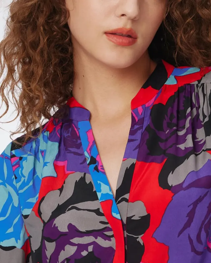 DVF Dresses Women Sonoya Dress Redemption Rose Blue Red