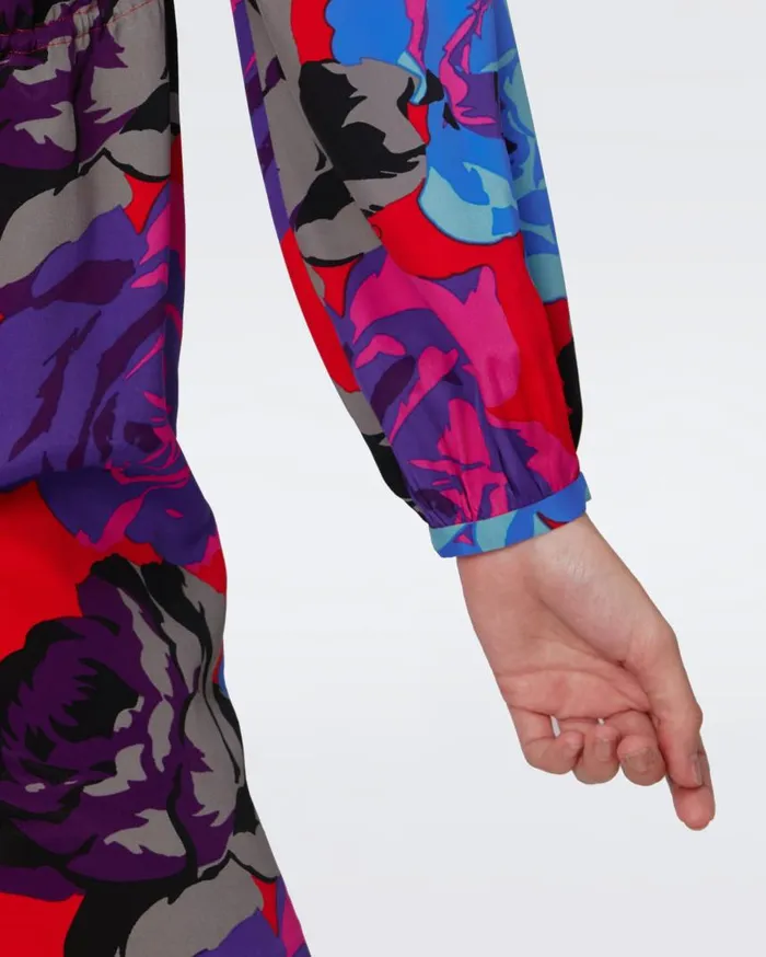 DVF Dresses Women Sonoya Dress Redemption Rose Blue Red