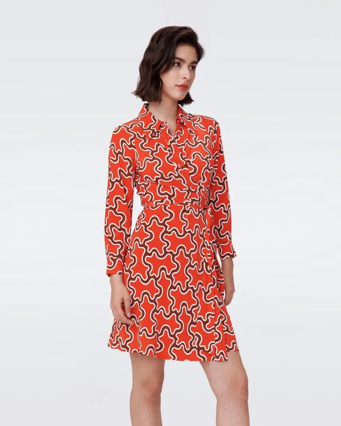 DVF Dresses Women Sophie Dress Tiny Cloud Patch Red