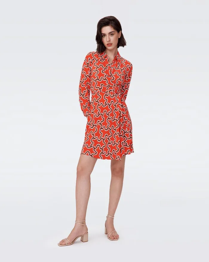 DVF Dresses Women Sophie Dress Tiny Cloud Patch Red