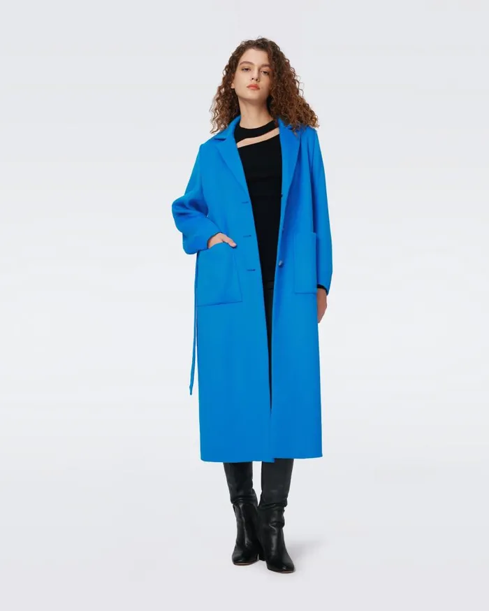 DVF Jackets and Coats Women Nene Wool Coat Bright Blue
