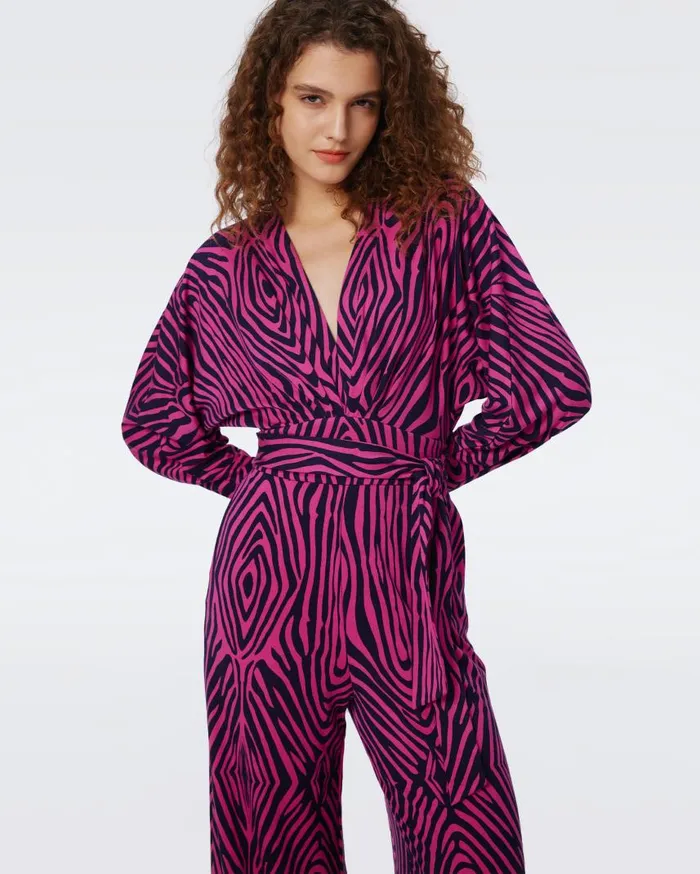 DVF Jumpsuits and Rompers Women Fanny Jumpsuit Zebra Indian Pink