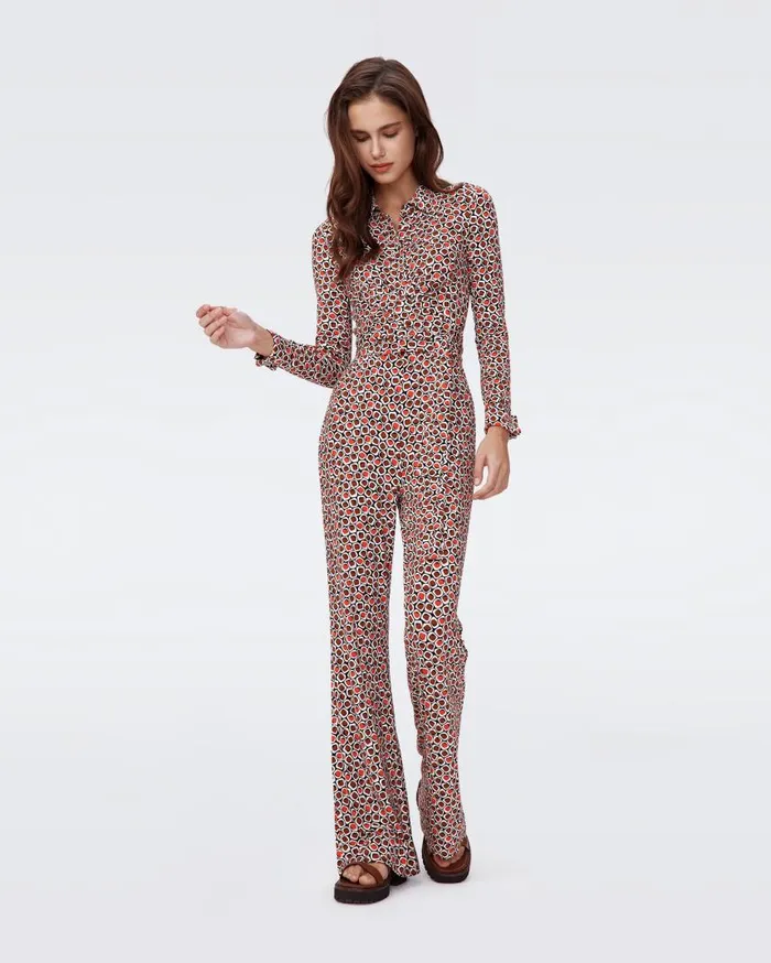 DVF Jumpsuits and Rompers Women Michelle Jumpsuit Pebbles Red