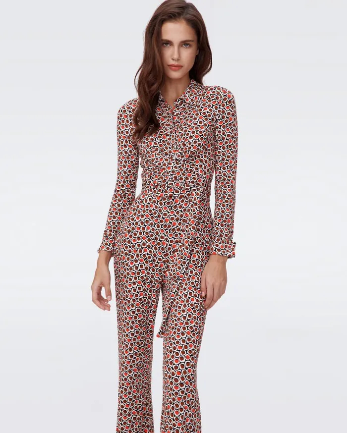DVF Jumpsuits and Rompers Women Michelle Jumpsuit Pebbles Red