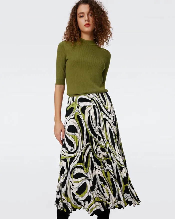 DVF Skirts Women Mykola Skirt Huge Cassette Tape Shadow Green