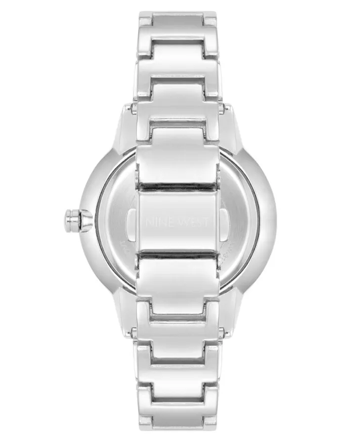 EasytoRead Sunburst Dial Watch Silver Women Nine West Straps EasytoRead Sunburst Dial Watch Silver Women Nine West Straps