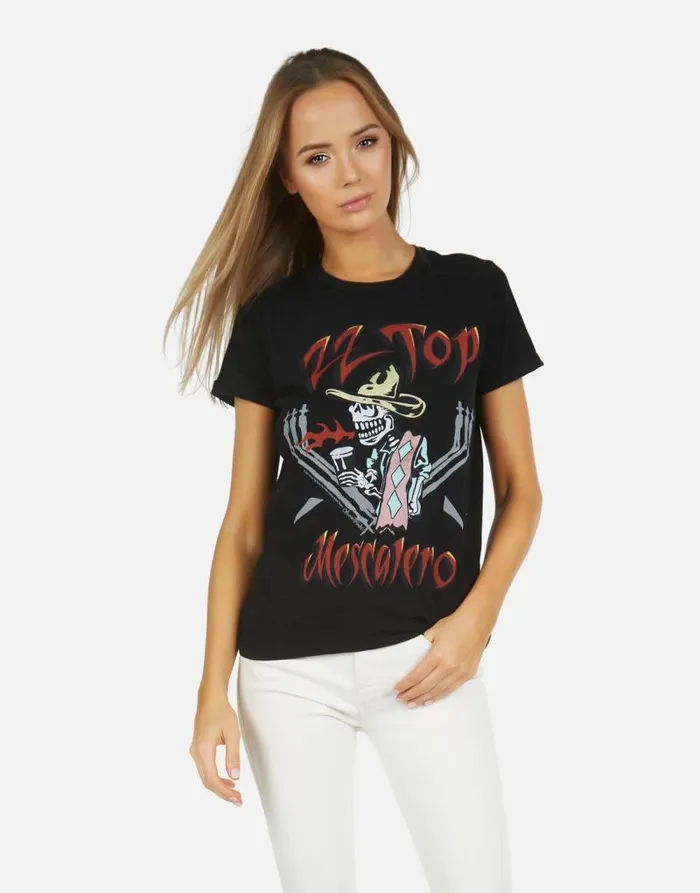 Edda ZZ Top Black Women Lauren Moshi Short Sleeve