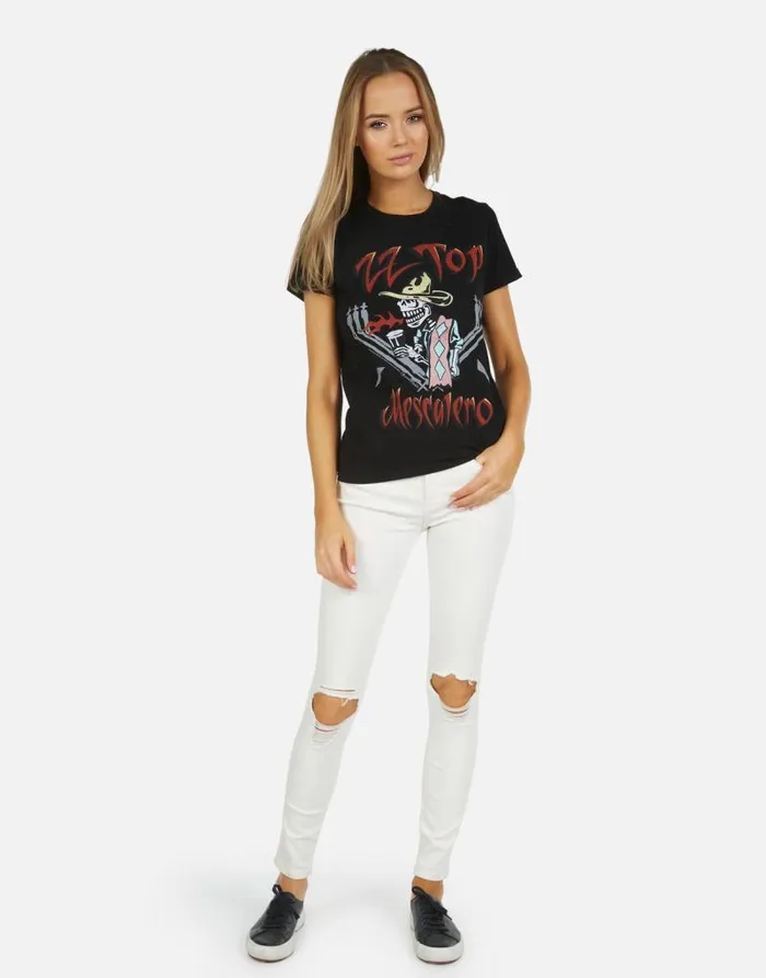Edda ZZ Top Black Women Lauren Moshi Short Sleeve