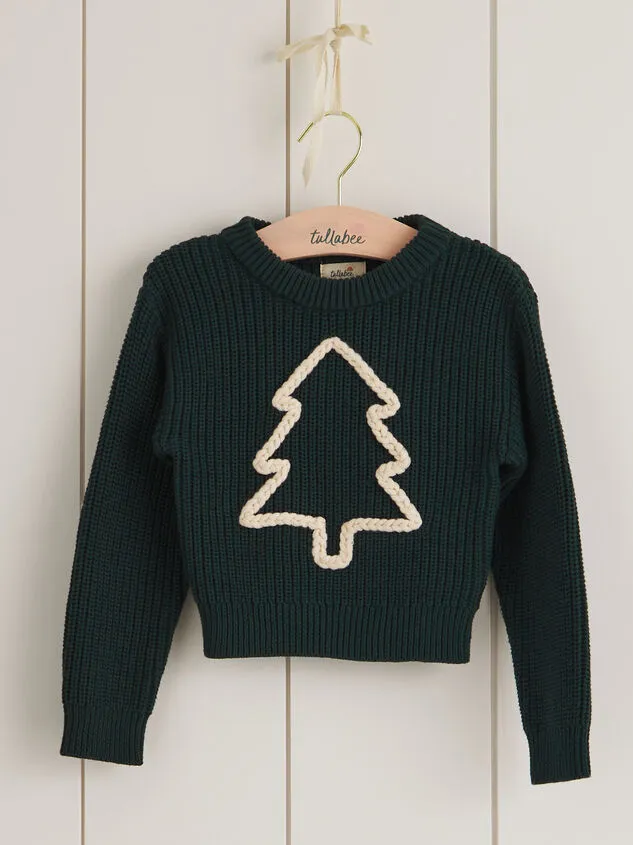 Embroidered Christmas Tree Youth Sweater Spruce GirlBoy Altar039d State Youth 6Y12Y