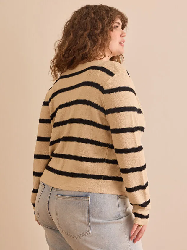 Emery TieFront Striped Cardigan Creamblack Women Altar039d State Sweaters Cardigans Emery TieFront Striped Cardigan Creamblack Women Altar039d State Sweaters Cardigans