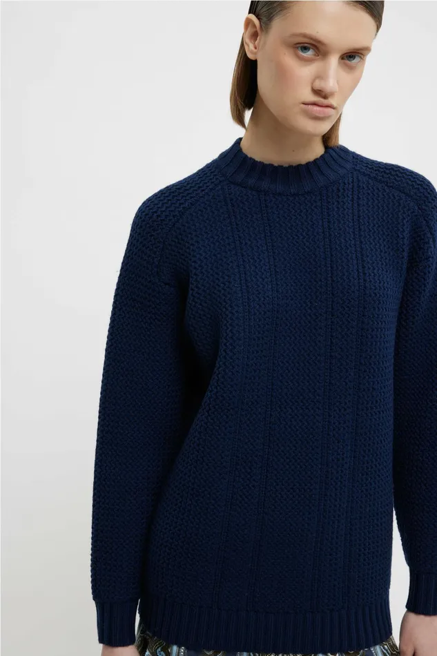 Emilia Wickstead Combey Knit In Navy Cashfeel Women Knitwear