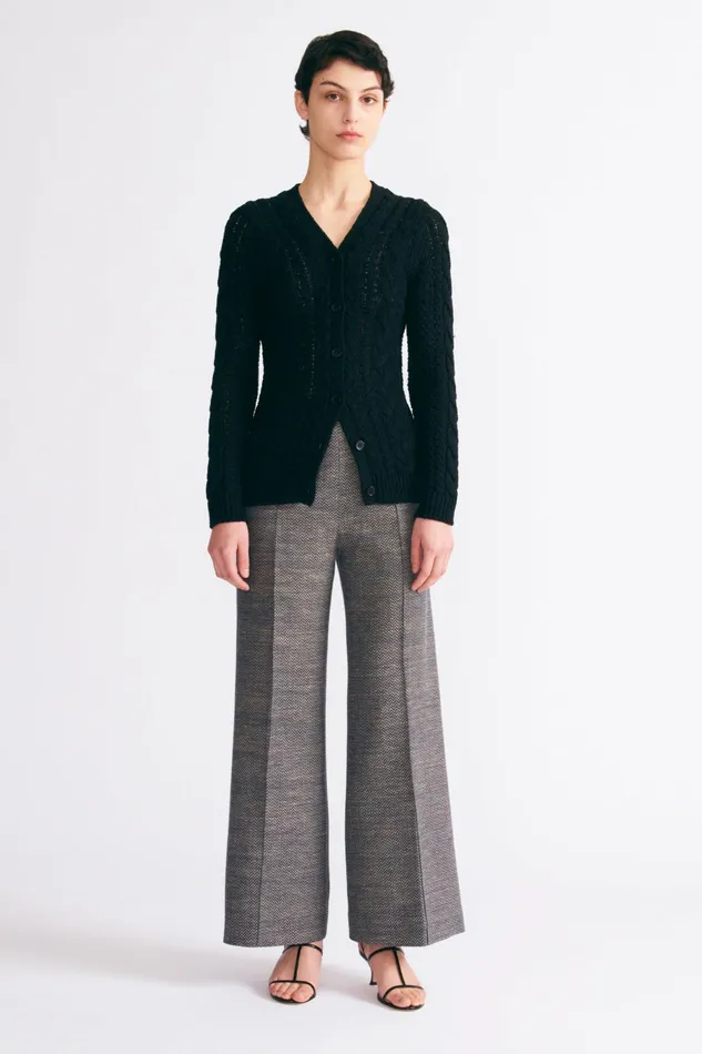 Emilia Wickstead Elmer Knit Cardigan In Navy Women Knitwear