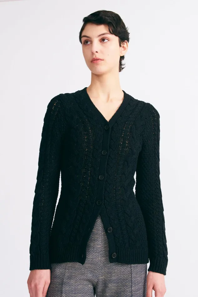 Emilia Wickstead Elmer Knit Cardigan In Navy Women Knitwear
