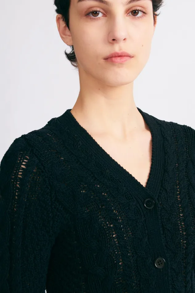 Emilia Wickstead Elmer Knit Cardigan In Navy Women Knitwear