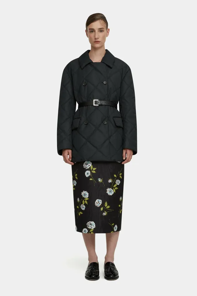 Emilia Wickstead Sophica Black Puffer Quilted Jacket Women Jackets And Coats