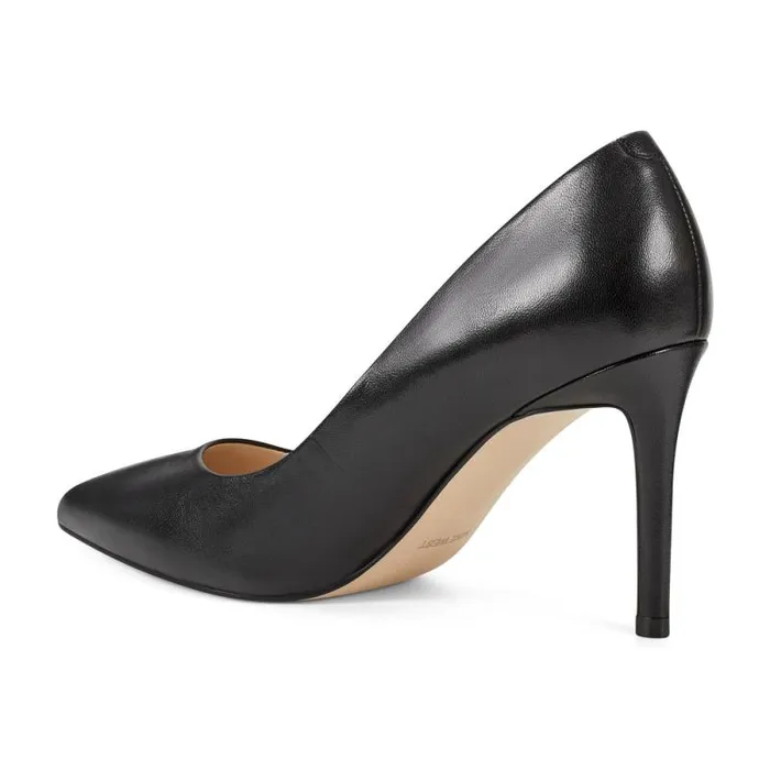 Ezra Pointy Toe Pumps Black Leather Women Nine West Heels Ezra Pointy Toe Pumps Black Leather Women Nine West Heels
