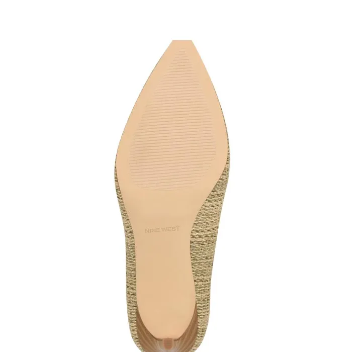 Ezra Pointy Toe Pumps Naturalgold Raffia Women Nine West Heels Ezra Pointy Toe Pumps Naturalgold Raffia Women Nine West Heels