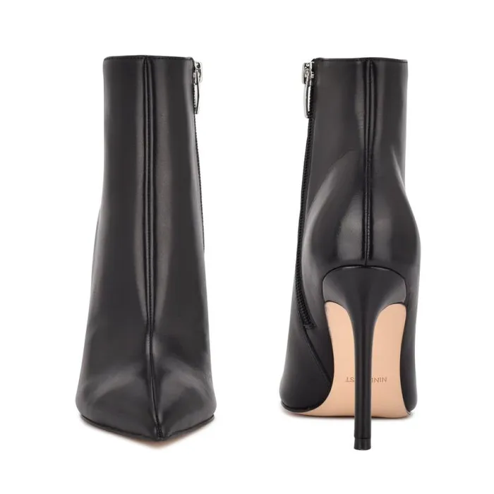 Farrah Dress Booties Black Leather Women Nine West Heels Farrah Dress Booties Black Leather Women Nine West Heels