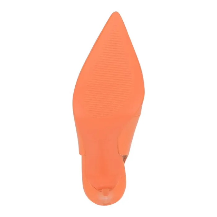 Feather Pointy Toe Slingback Pumps Orange Patent Women Nine West Heels Feather Pointy Toe Slingback Pumps Orange Patent Women Nine West Heels