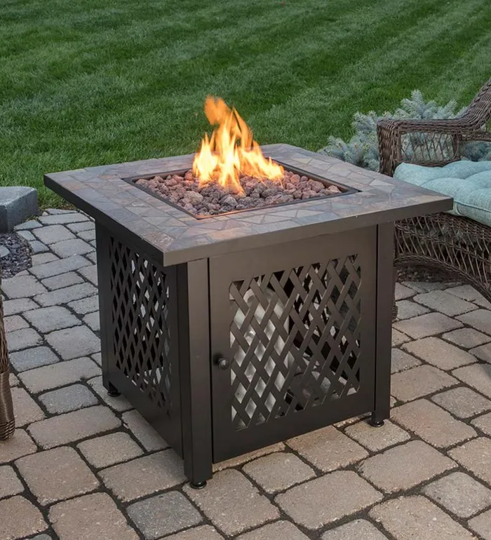 Fireplace and Hearth Dolan Outdoor Lp Gas Fire Pit With Slate Tile Top 30034 Plow and Hearth Fire Pits Fireplace and Hearth Dolan Outdoor Lp Gas Fire Pit With Slate Tile Top 30034 Plow and Hearth Fire Pits
