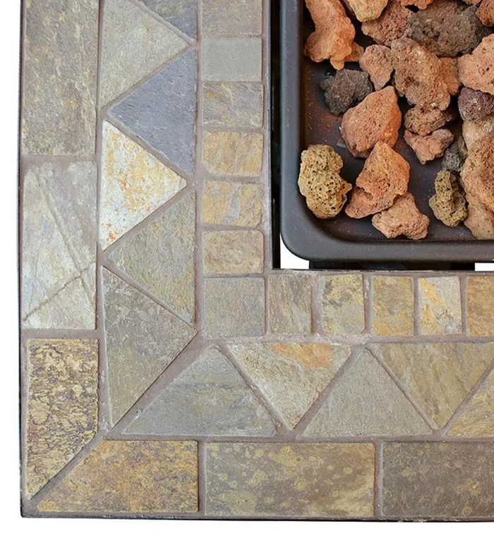 Fireplace and Hearth Dolan Outdoor Lp Gas Fire Pit With Slate Tile Top 30034 Plow and Hearth Fire Pits