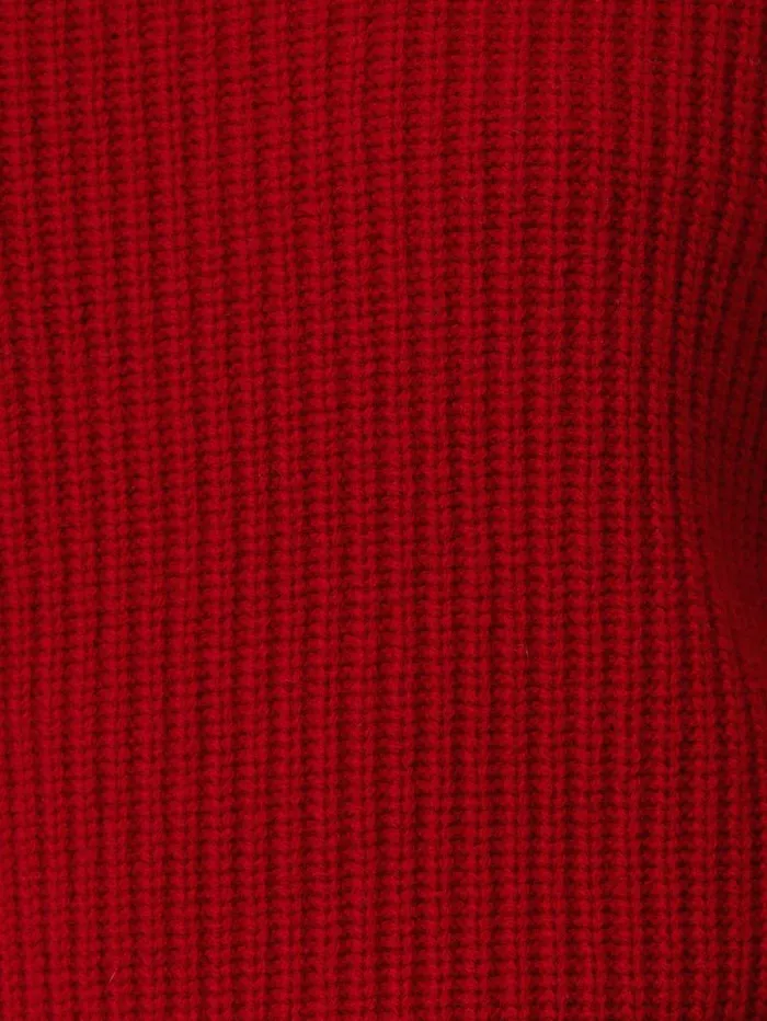 Fishermans Rib Crew Jumper Red Women Jigsaw Knitwear and Cashmere