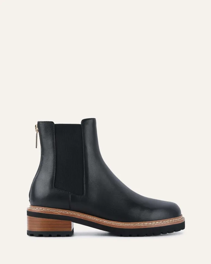 FLAT BOOTS jomercer Women Samira flat ankle boots black leather