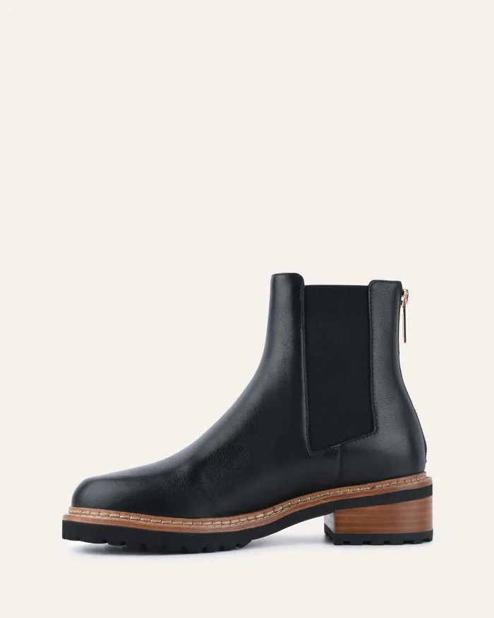 FLAT BOOTS jomercer Women Samira flat ankle boots black leather FLAT BOOTS jomercer Women Samira flat ankle boots black leather