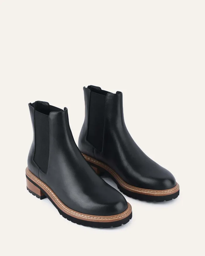 FLAT BOOTS jomercer Women Samira flat ankle boots black leather FLAT BOOTS jomercer Women Samira flat ankle boots black leather