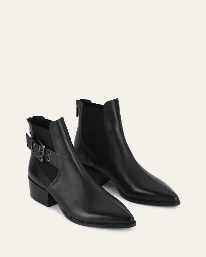 FLAT BOOTS Women jomercer River flat ankle boots black leather FLAT BOOTS Women jomercer River flat ankle boots black leather