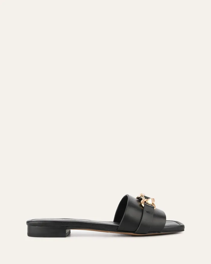 FLAT SANDALS Pablo flat slide black leather 8211 jomercer Women