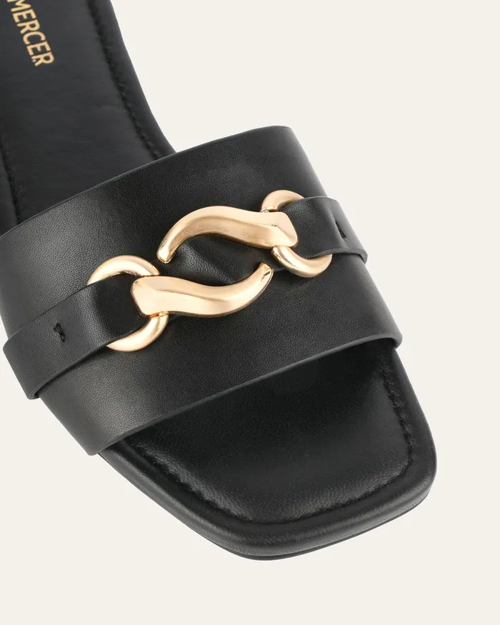 FLAT SANDALS Pablo flat slide black leather 8211 jomercer Women FLAT SANDALS Pablo flat slide black leather 8211 jomercer Women