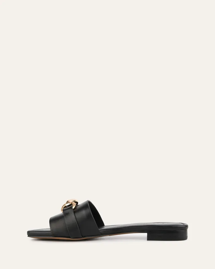 FLAT SANDALS Pablo flat slide black leather 8211 jomercer Women FLAT SANDALS Pablo flat slide black leather 8211 jomercer Women