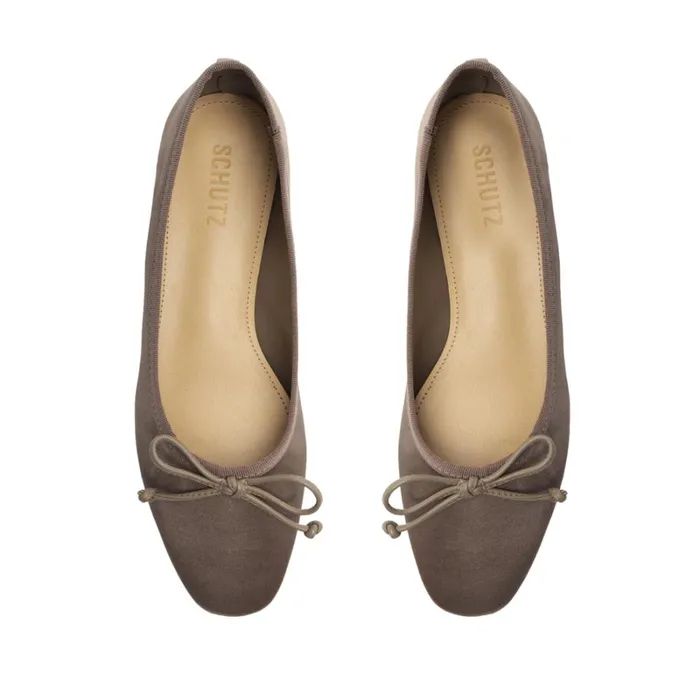 Flats Arissa Satin Flat Graphite Schutz Shoes Ballerinas