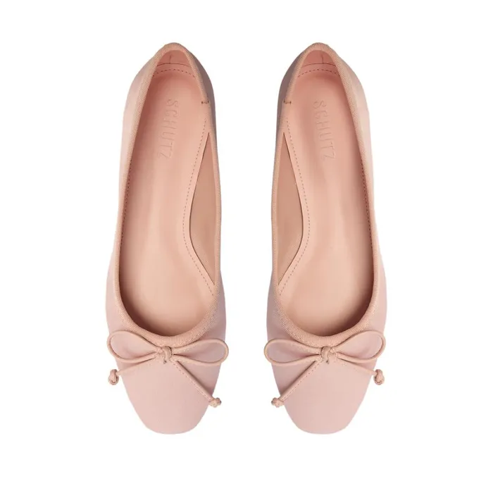 Flats Arissa Satin Flat Light Pink Schutz Shoes Ballerinas