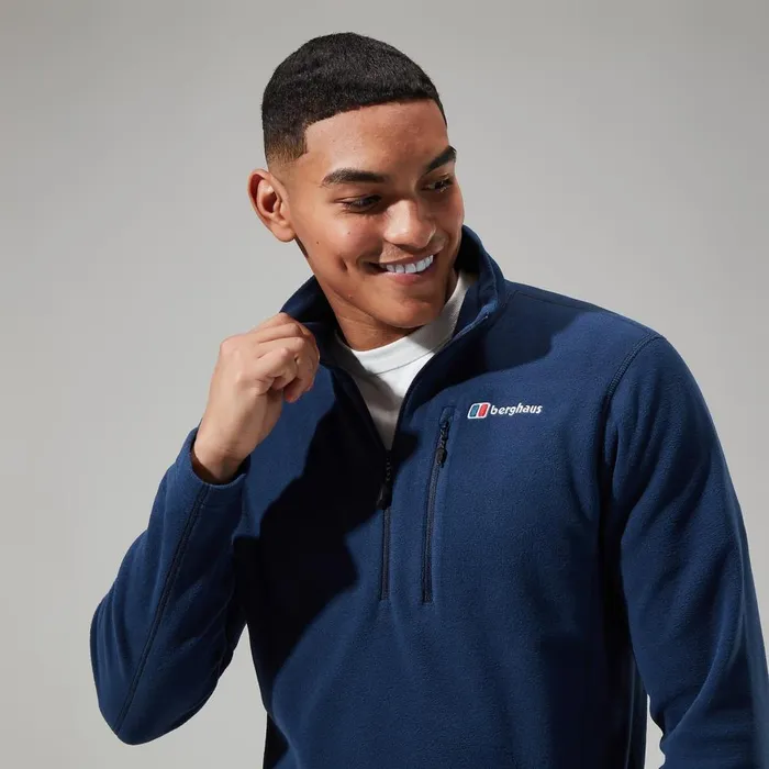 Fleece Men Berghaus Prism Micro Polartec Half Zip Fleece 8211 Dark Blue