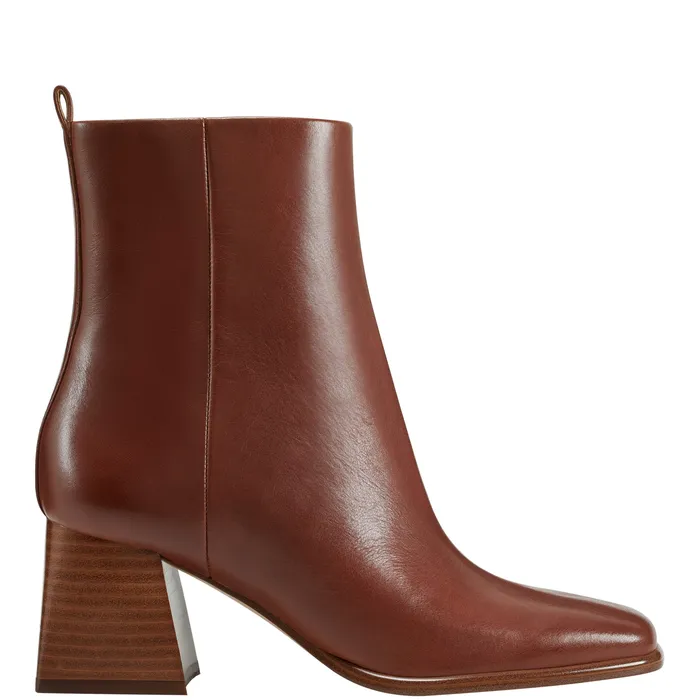 Floria Square Toe Bootie Tan Leather Booties Marc Fisher Women