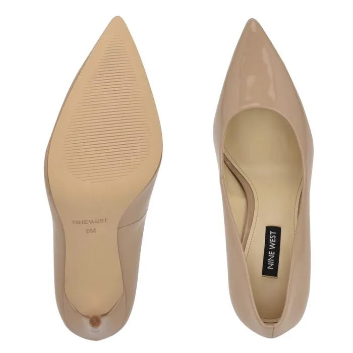 Fresh Pointy Toe Pumps Antique Taupe Patent Women Nine West Heels Fresh Pointy Toe Pumps Antique Taupe Patent Women Nine West Heels
