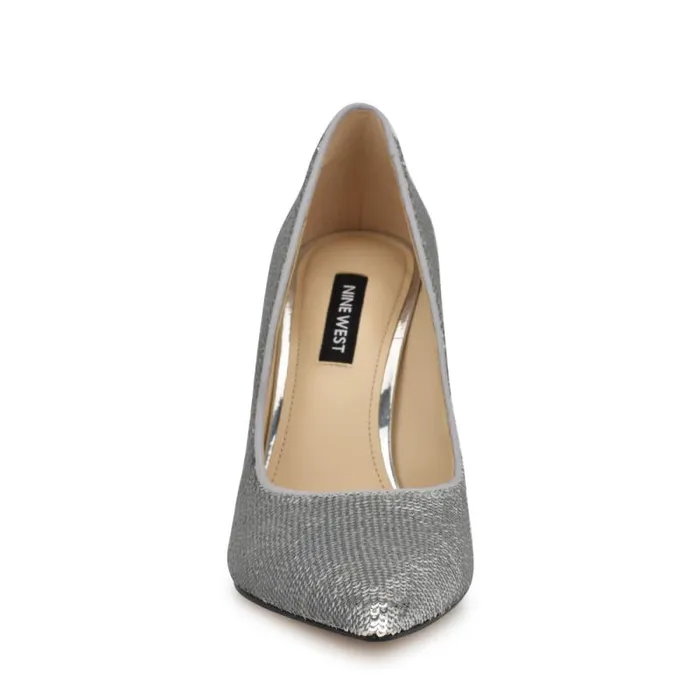 Fresh Pointy Toe Pumps Silver Sequin Women Nine West Heels Fresh Pointy Toe Pumps Silver Sequin Women Nine West Heels